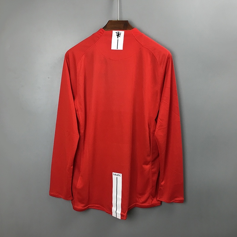 2007/2008 Manchester United Retro Home Long sleeved Soccer Jersey