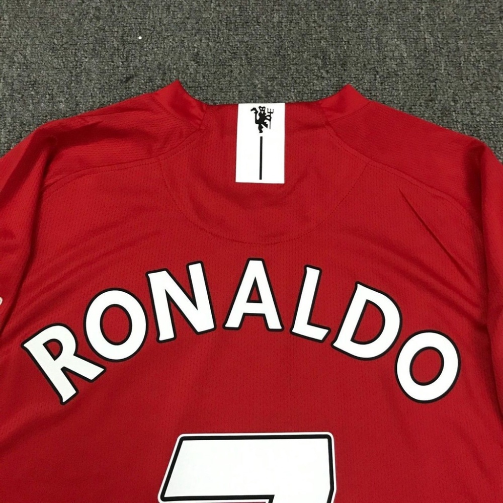 2007/2008 Manchester United Retro Home Long sleeved Soccer Jersey