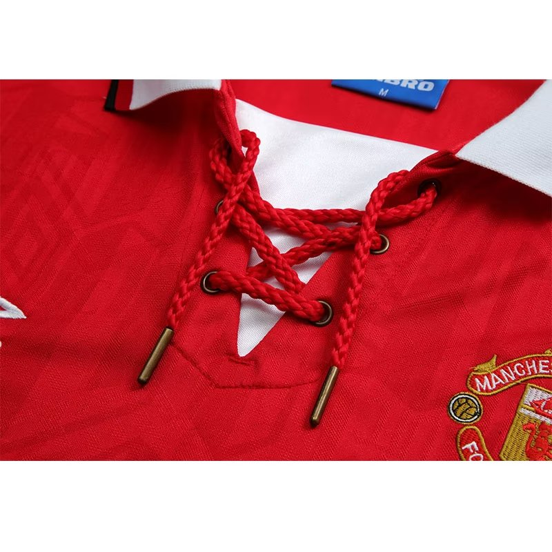 1992/1993 Manchester United Retro Home Long Sleeved Soccer Jersey