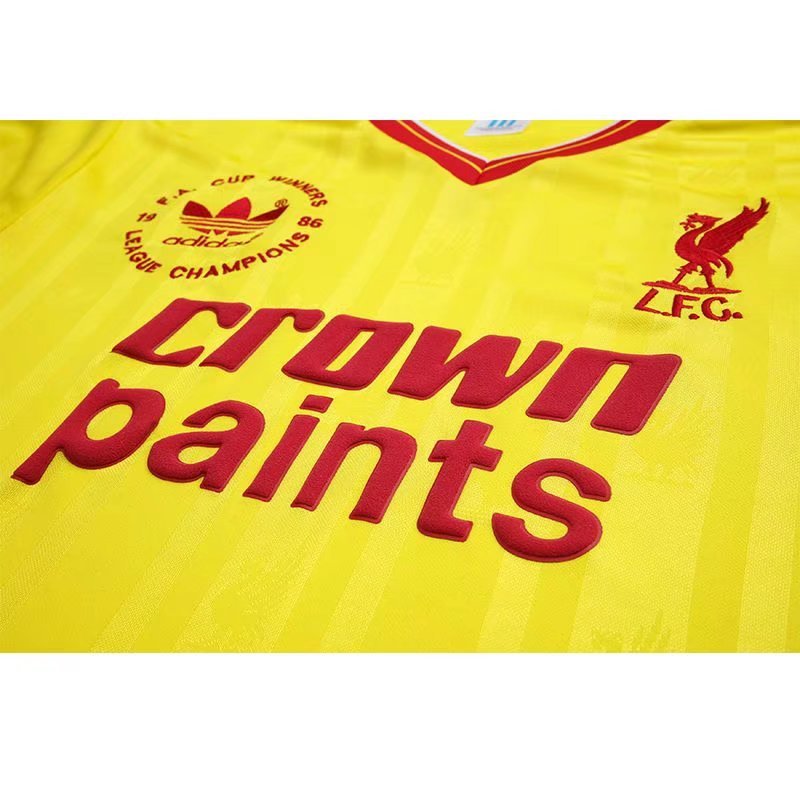 1985/1986 Liverpool Retro yellow Soccer Jersey