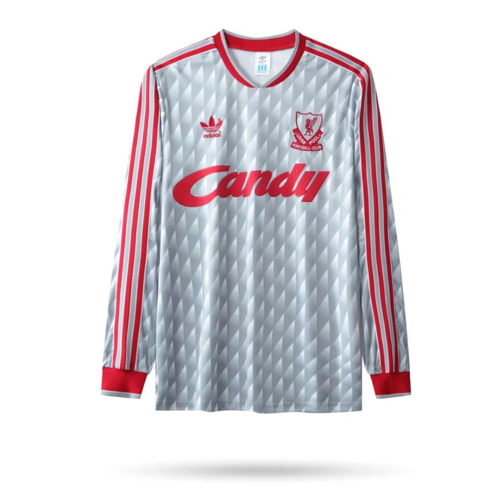 1990/1991 Liverpool Retro Away Long Sleeved Soccer Jersey