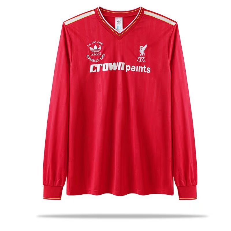 1985/1986 Liverpool Retro Home Long Sleeved Soccer Jersey