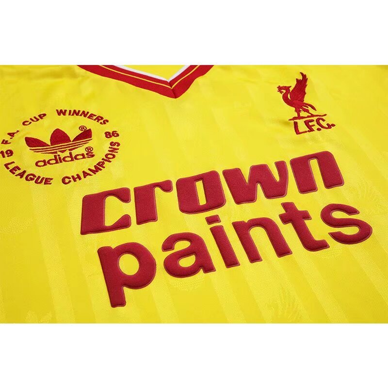 1985/1986 Liverpool Retro yellow Soccer Jersey