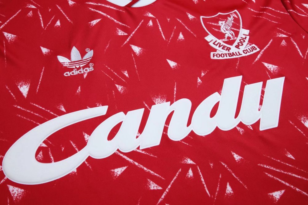 1990/1991 Liverpool Retro Home Soccer Jersey