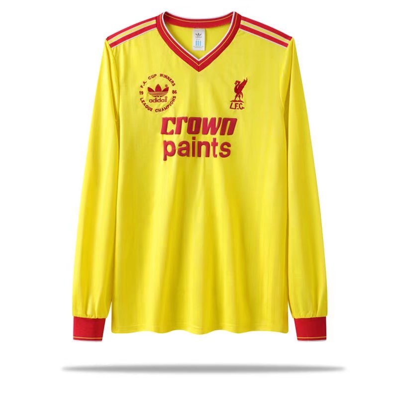 1985/1986 Liverpool Retro yellow Soccer Jersey