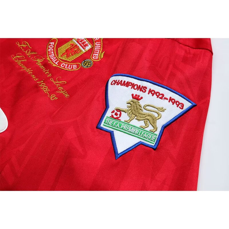 1992/1993 Manchester United Retro Home Long Sleeved Soccer Jersey