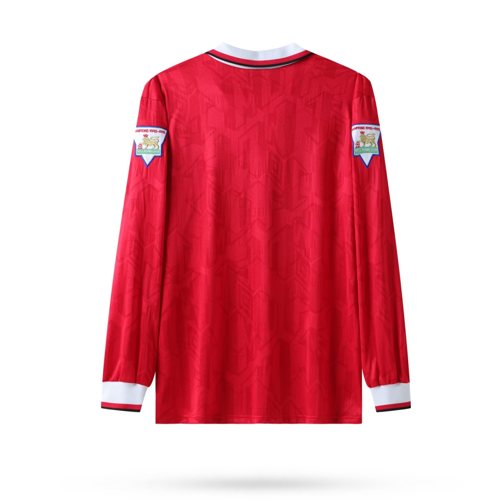 1992/1993 Manchester United Retro Home Long Sleeved Soccer Jersey