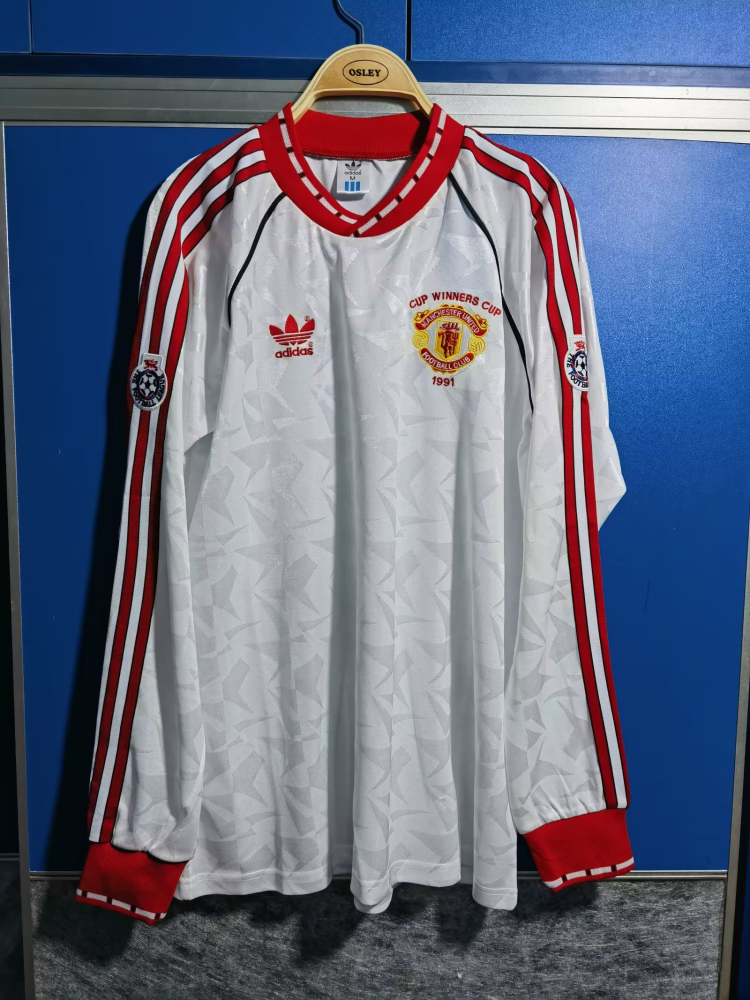 1991 Manchester United Retro Away Long Sleeved Soccer Jersey