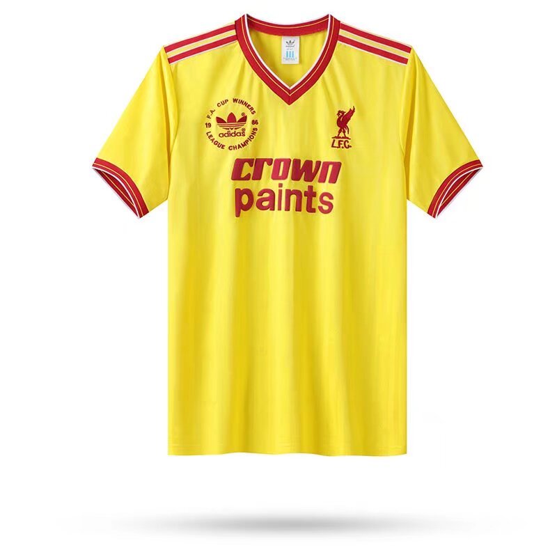 1985/1986 Liverpool Retro yellow Soccer Jersey