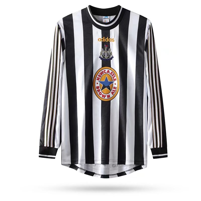 1997/1999 Newcastle United Jersey Retro Home Long Sleeved Soccer Jersey