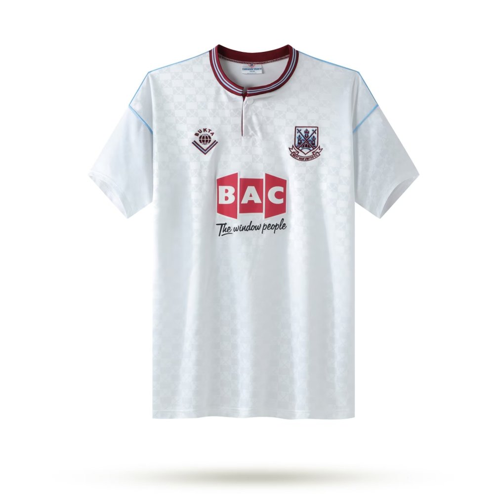1989/1990 West Ham United Retro Away Long Sleeved Soccer Jersey
