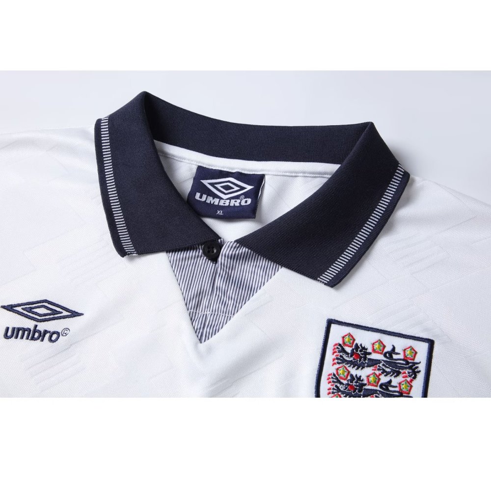 1990 England Retro Home Soccer Jersey