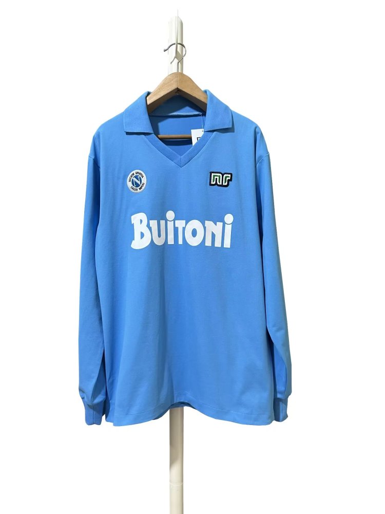 1986/1987 Napoli Retro Home Long Sleeved Soccer Jersey