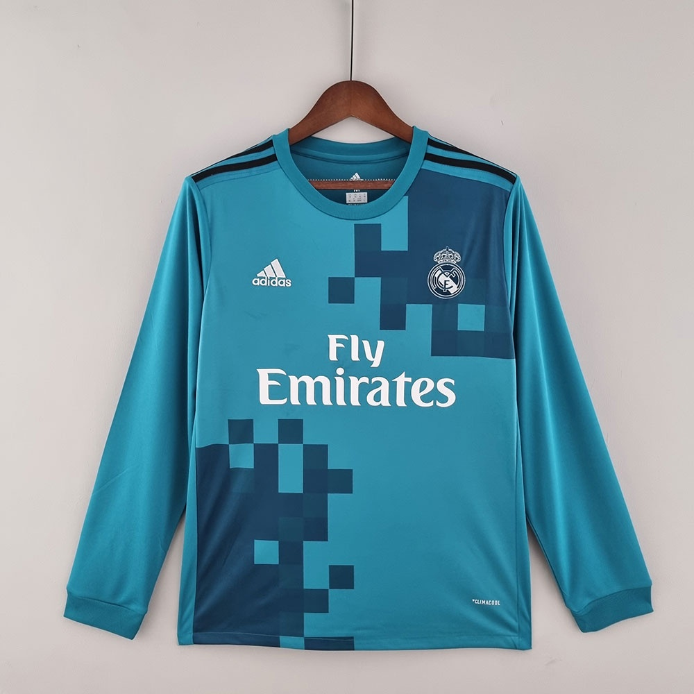 2017/2018 Real Madrid Away Retro Long sleeved Soccer Jersey