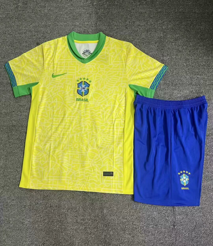 2024/2025 Brazil Kids Home Soccer Jersey