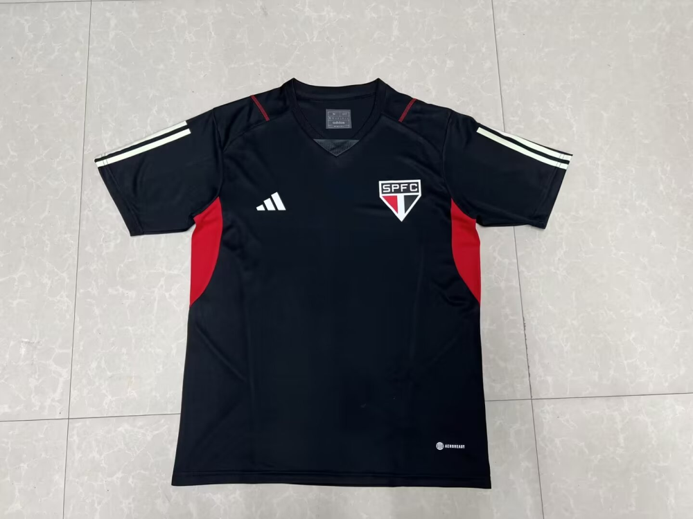 2023/2024 sao paulo black training clothes black red white soccer jersey