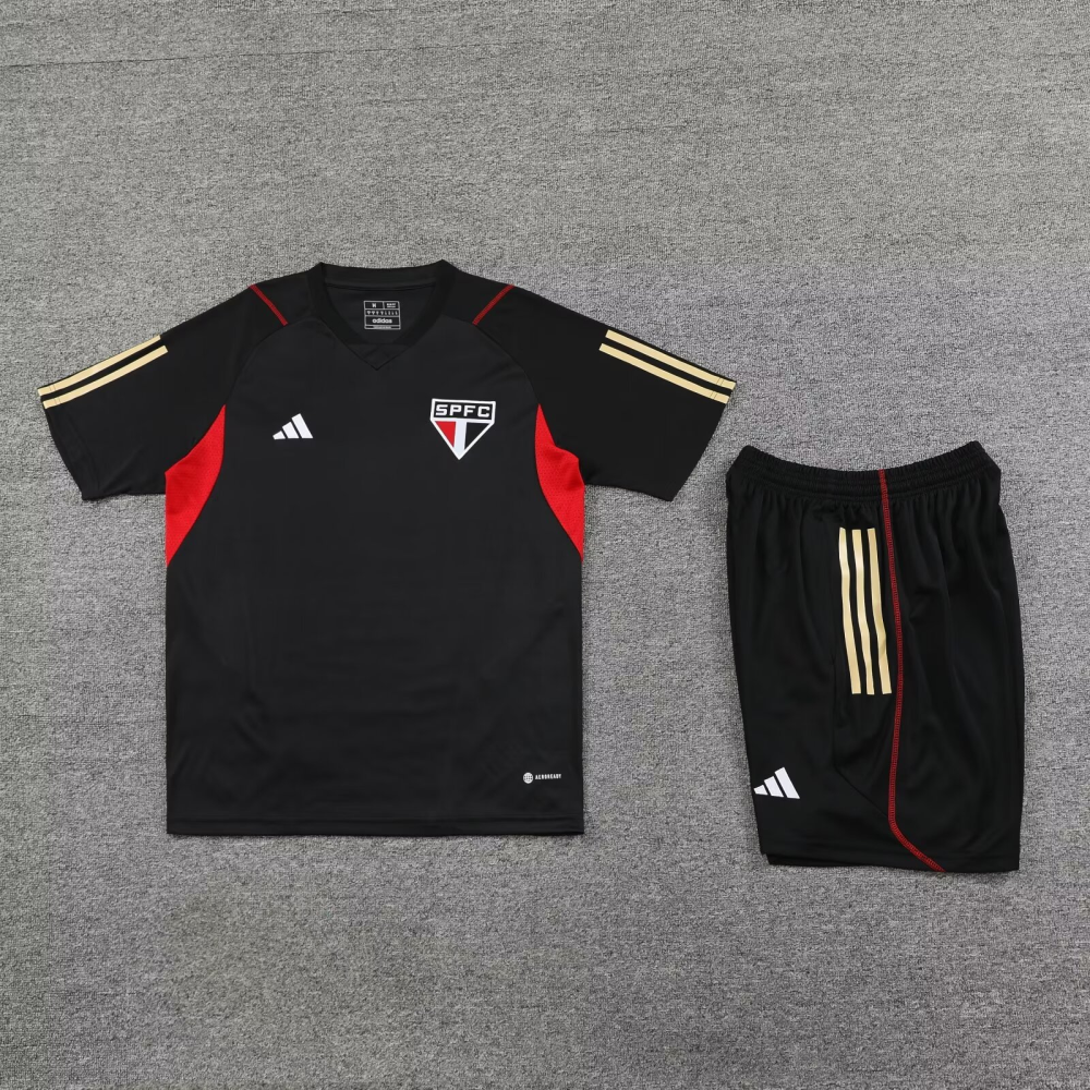 2023/2024 sao paulo black training clothes black red white suit soccer jersey