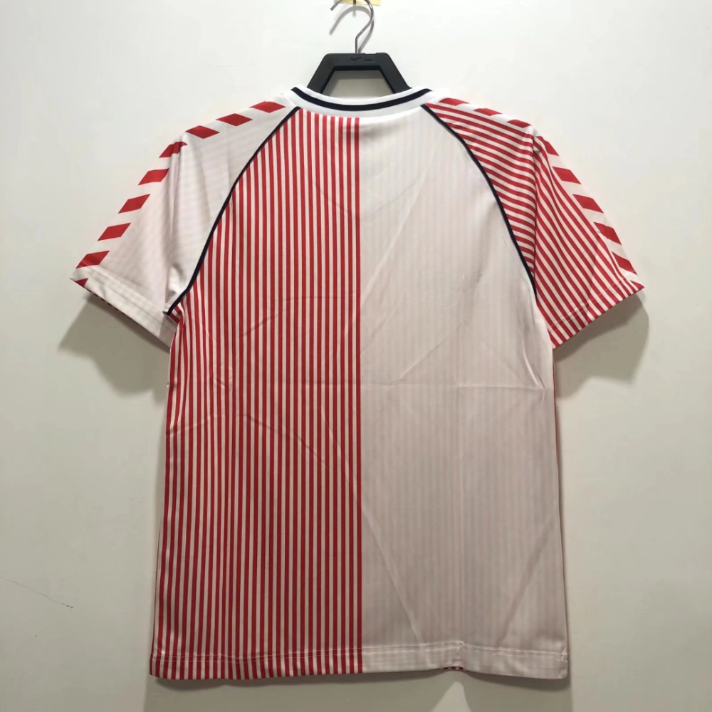 1:1 copy top quality 1986 Denmark Away white red black soccer jersey