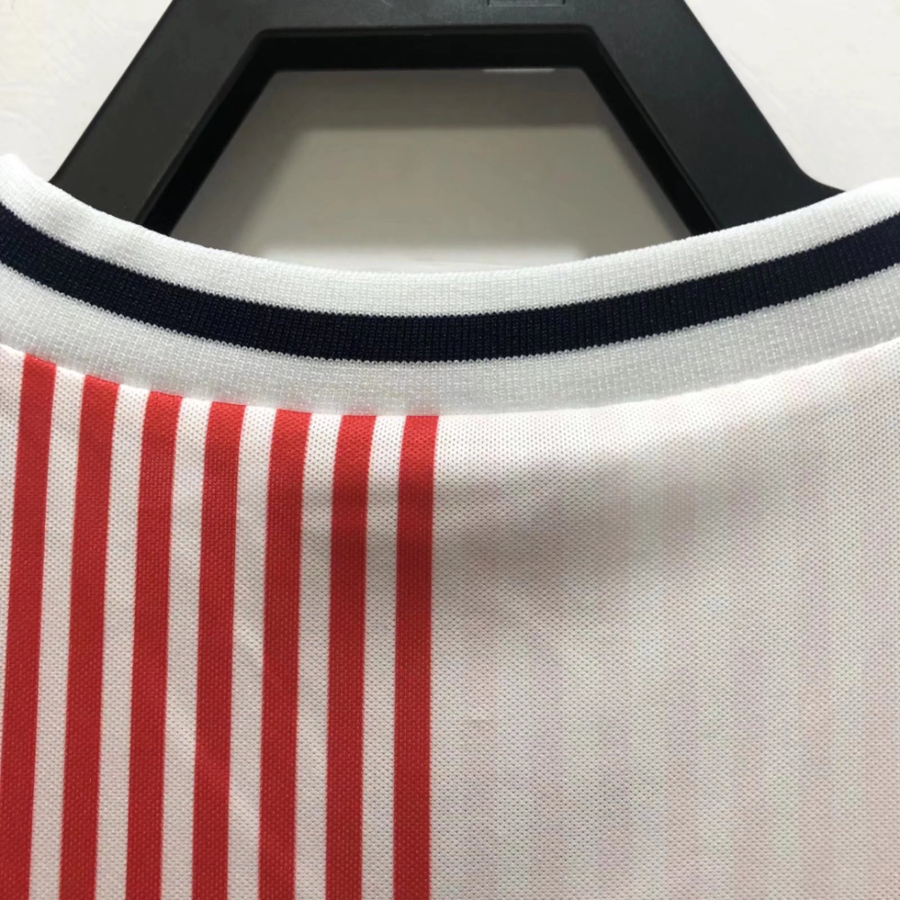 1:1 copy top quality 1986 Denmark Away white red black soccer jersey