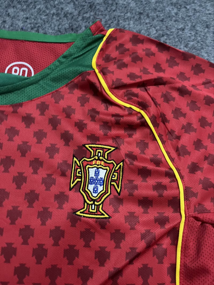 1:1 copy top quality 2004 Portugal Home Red yellow green football jersey
