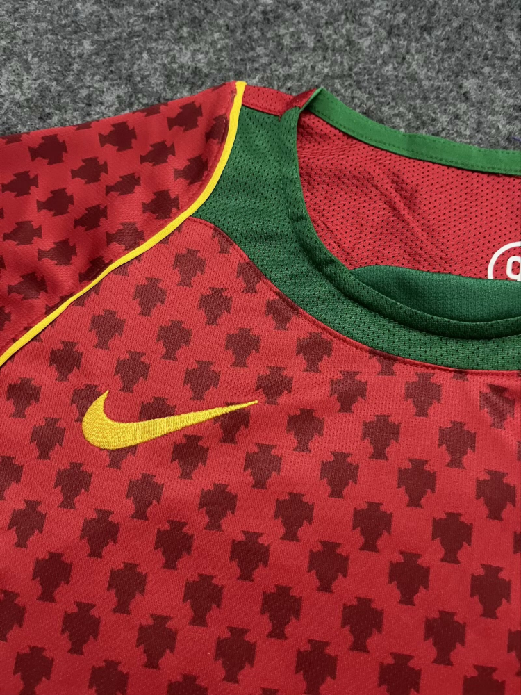 1:1 copy top quality 2004 Portugal Home Red yellow green football jersey