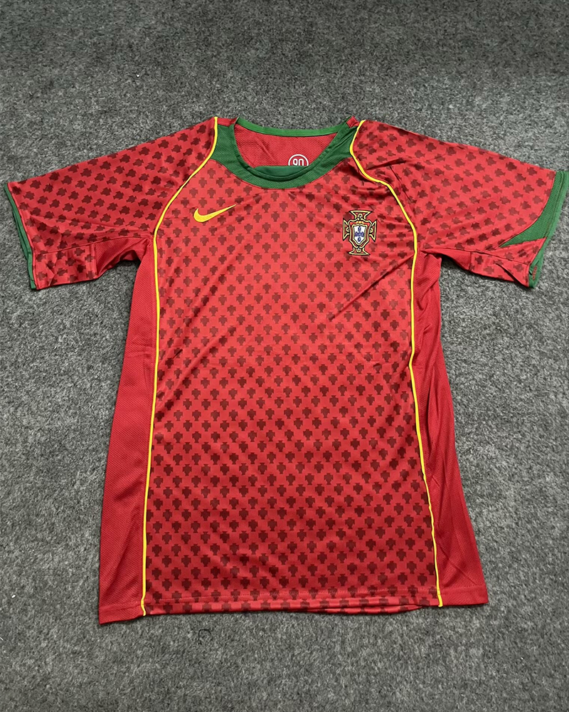 1:1 copy top quality 2004 Portugal Home Red yellow green football jersey