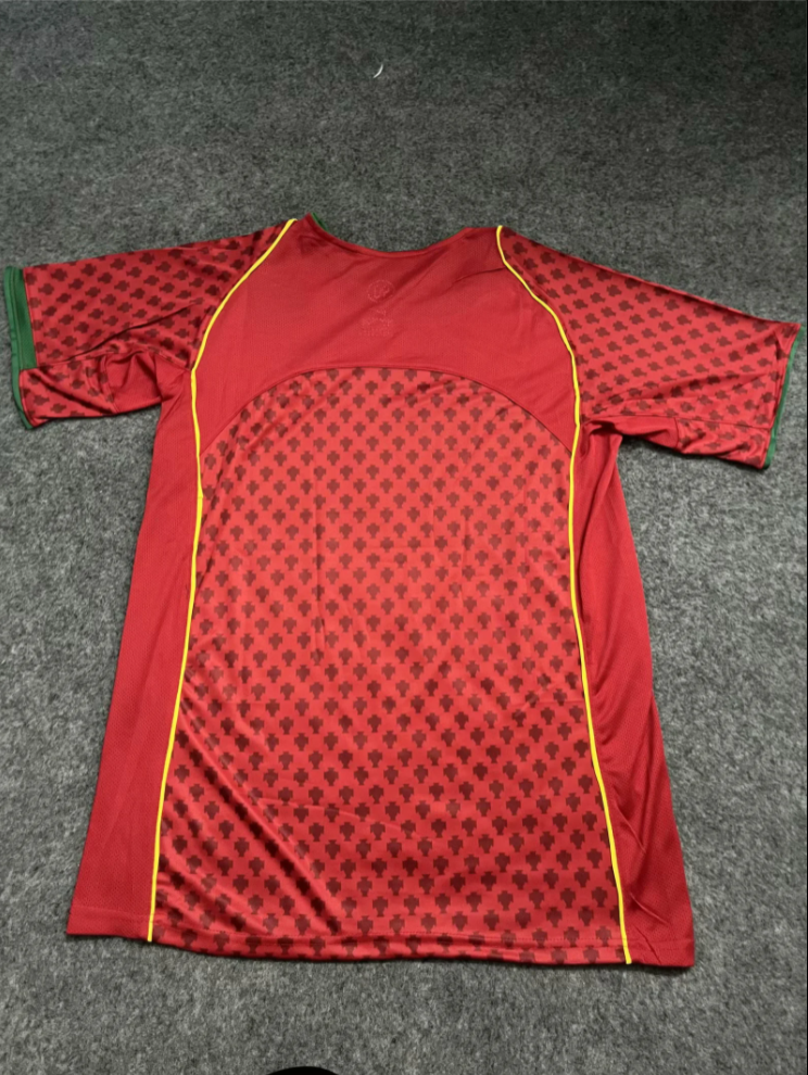 1:1 copy top quality 2004 Portugal Home Red yellow green football jersey
