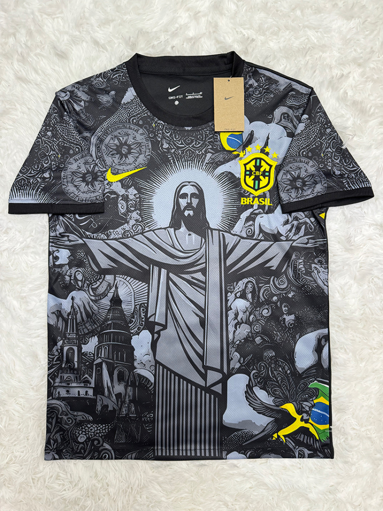 1:1 copy top quality (S-4XL) Brazil black special edition Football Jersey