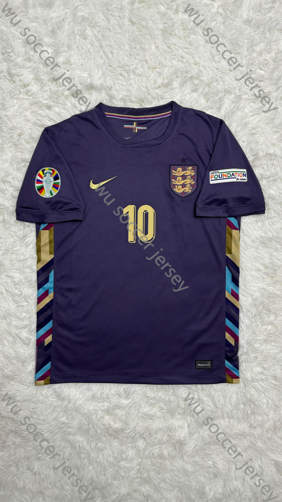 1:1 copy top quality（S-4XL）2024/2025 England Away blue black yellow Soccer Jersey