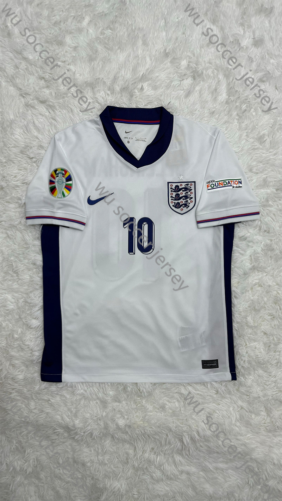 1:1 copy top quality（S-4XL）2024/2025 England Home white black Soccer Jersey