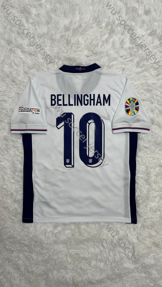 1:1 copy top quality（S-4XL）2024/2025 England Home white black Soccer Jersey