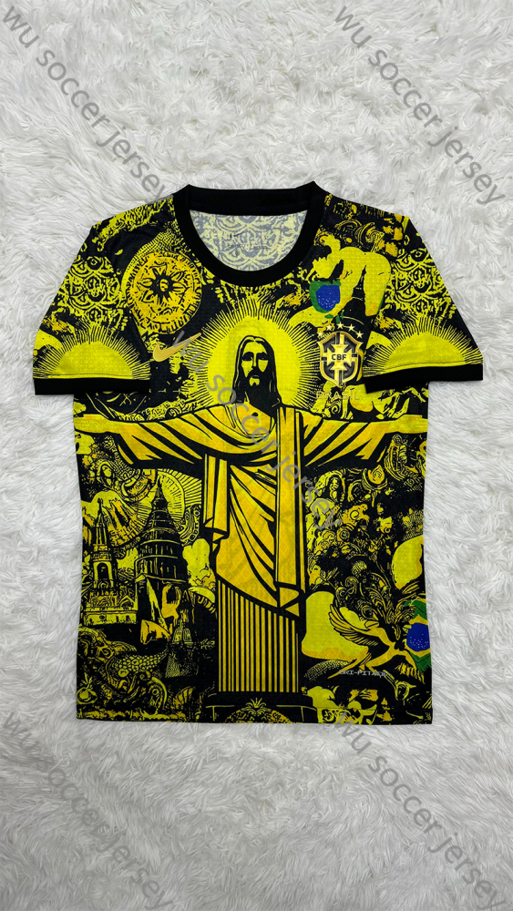 1:1 copy top quality Brazil football Player Edition jersey