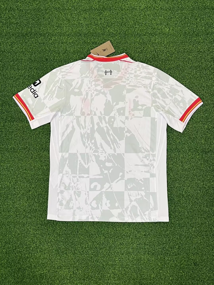 1:1 copy top quality （S-4XL） 2024/2025 Liverpool Third away game white red black Soccer Jersey