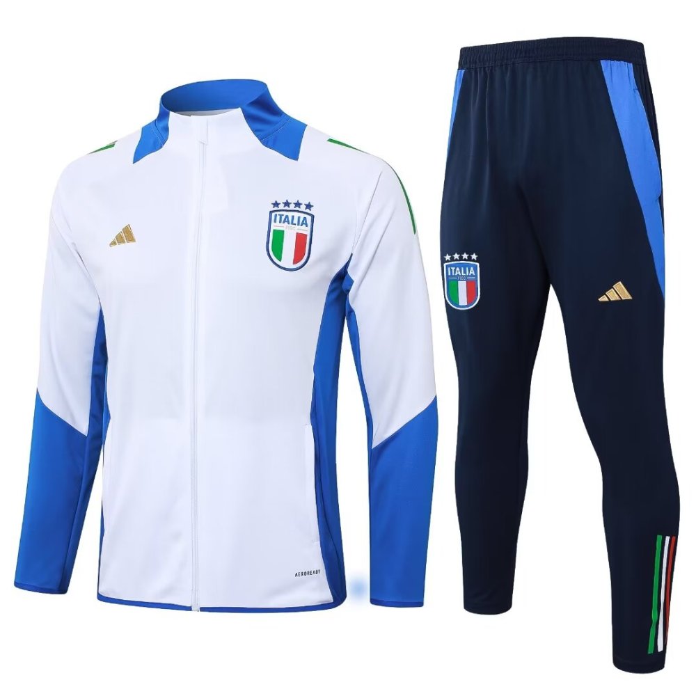 2024/2025 Italy White Long Sleeve Jacket Kit