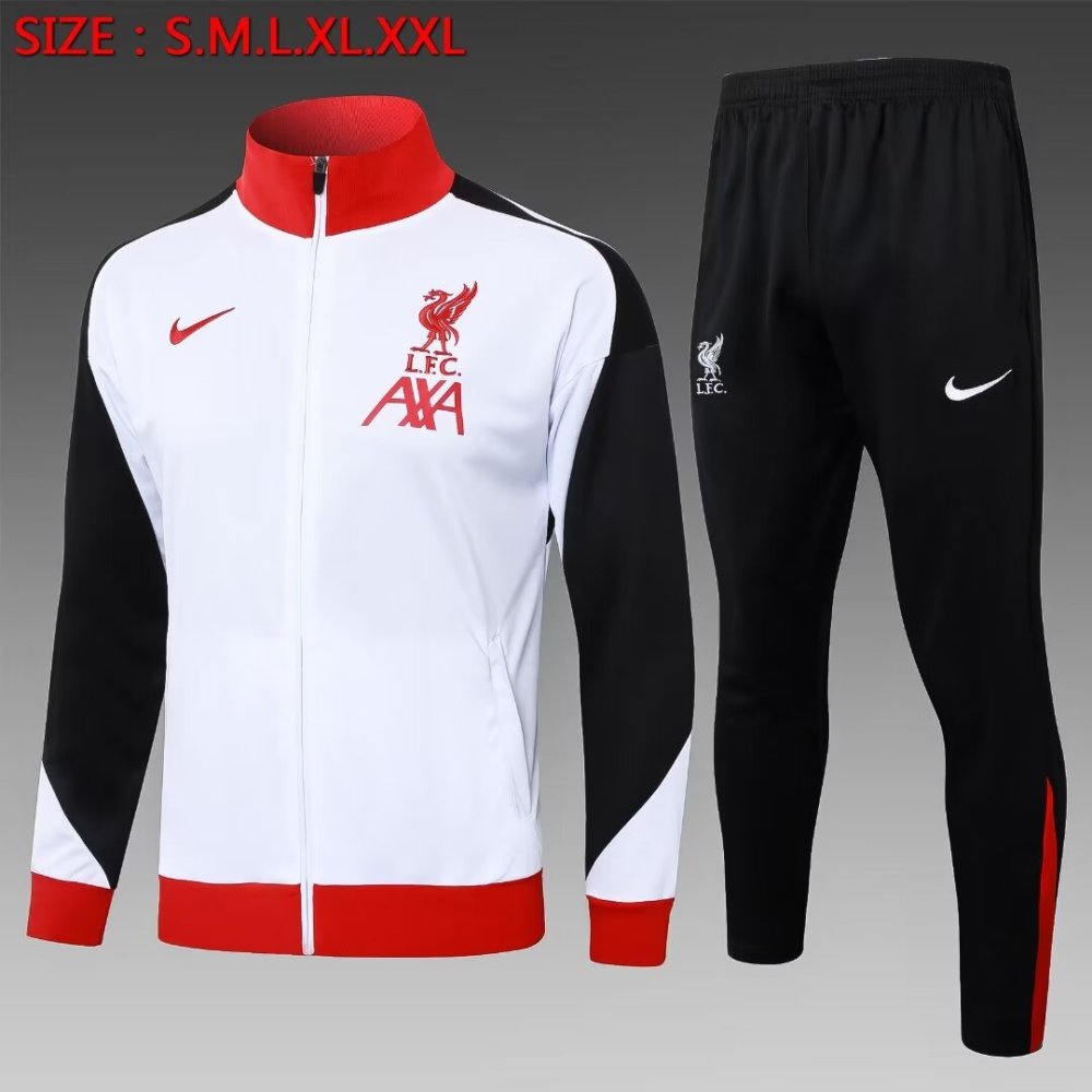 2024/2025 Liverpool White Long Sleeve Jacket Kit