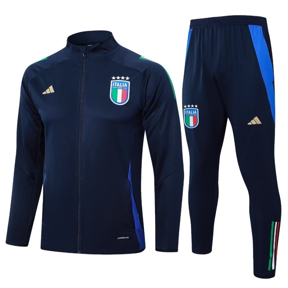 2024/2025 Italy Dark Blue Long Sleeve Jacket Kit