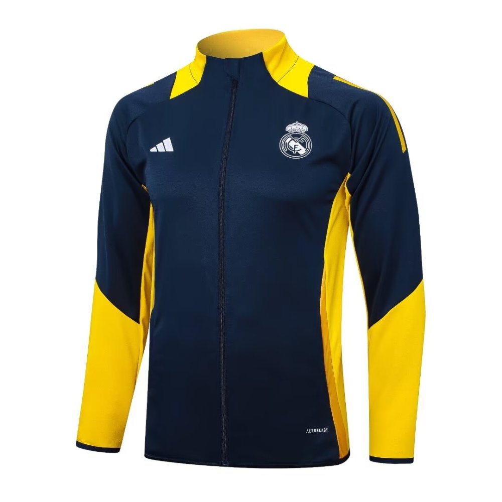 2024/2025 Real Madrid Black Yellow  Long Sleeve Jacket Kit