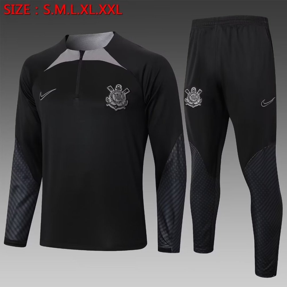 2024/2025 Corinthians Black Long Sleeve Training Suit kit