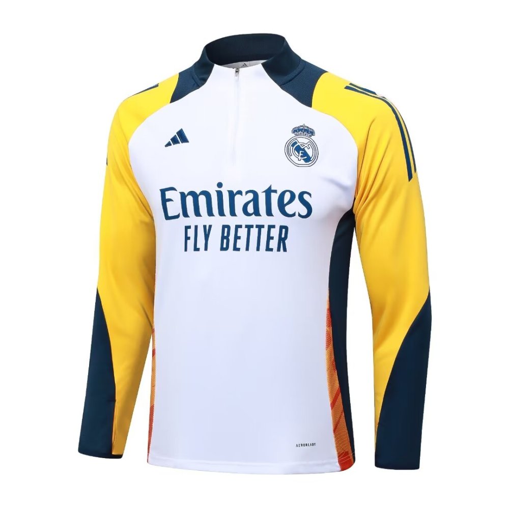 2024/2025 Real Madrid White Long Sleeve Training Suit kit