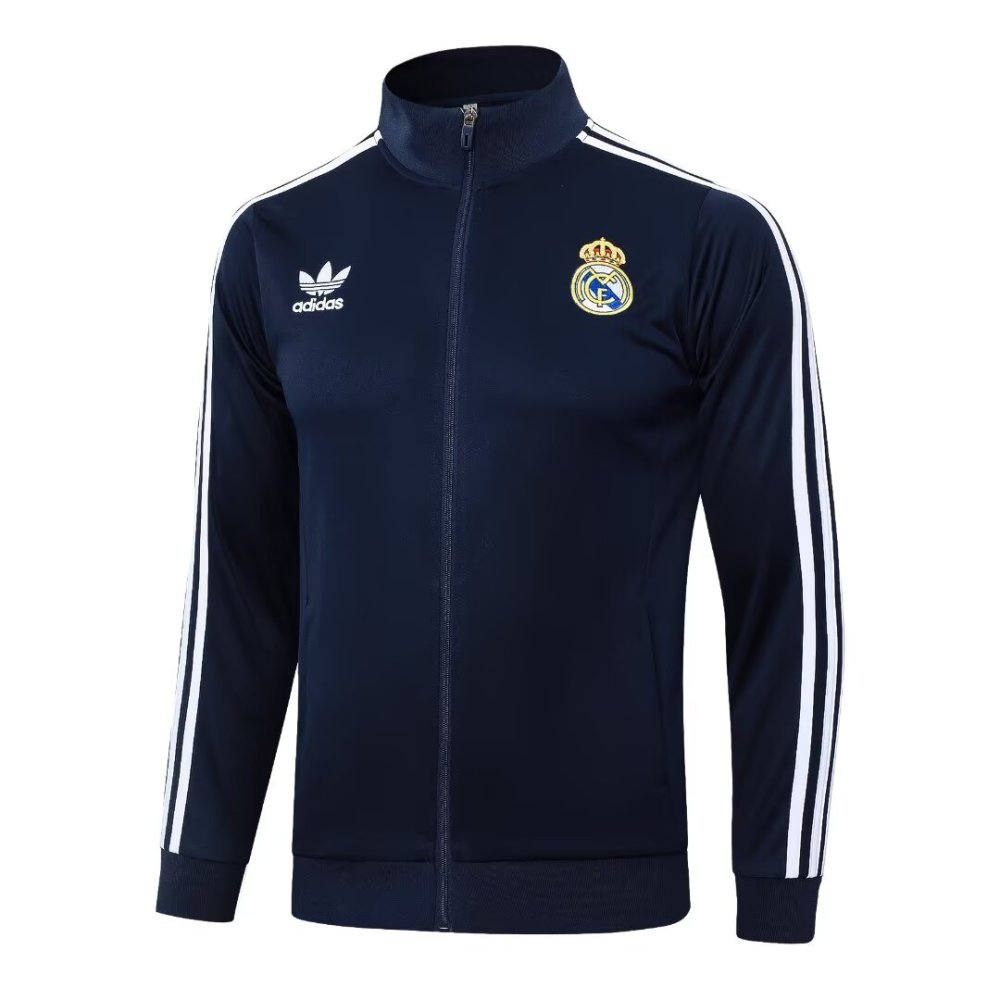 2024/2025 Real Madrid Dark Blue Long Sleeve Jacket Kit