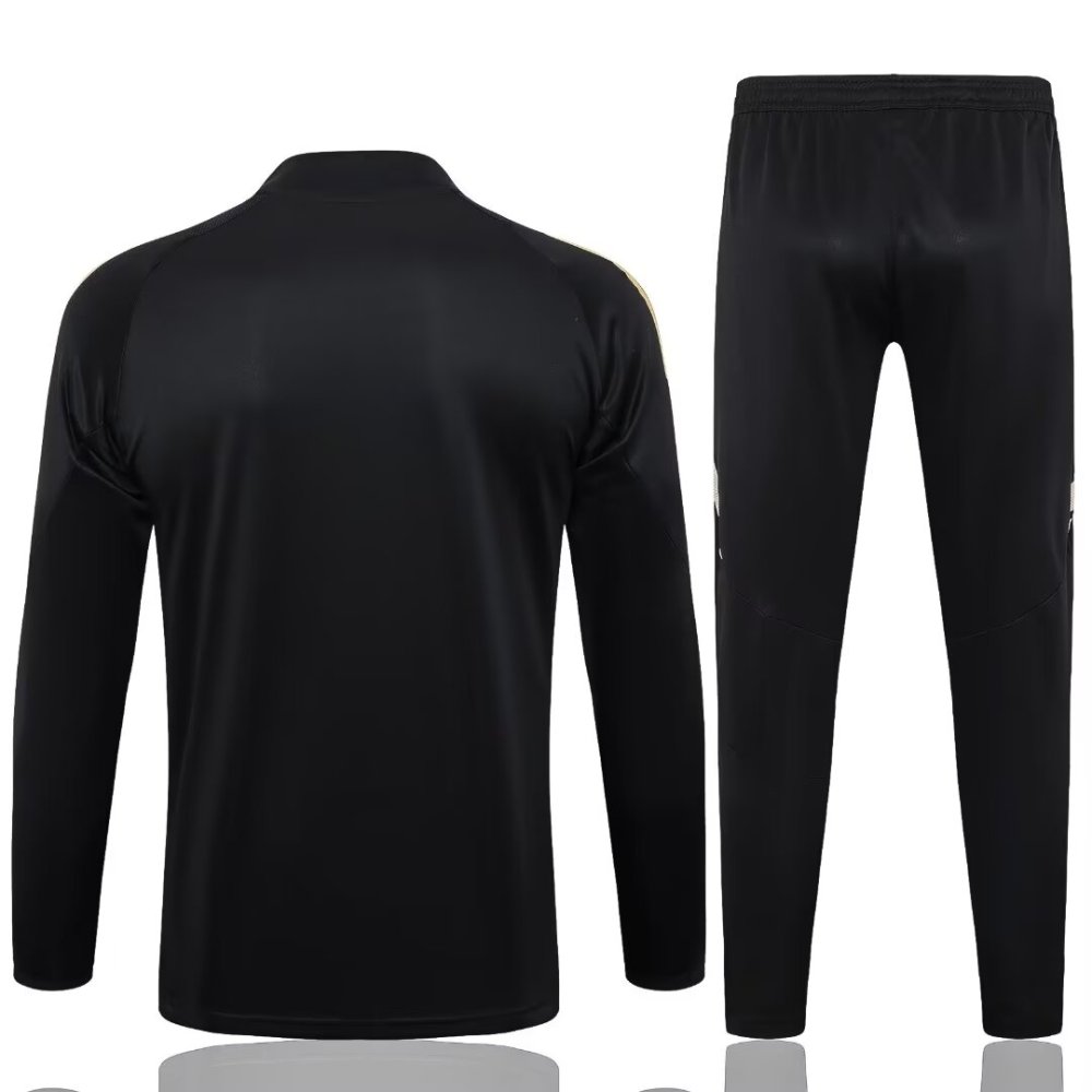 2024/2025 Real Madrid Black Long Sleeve Training Suit Kit