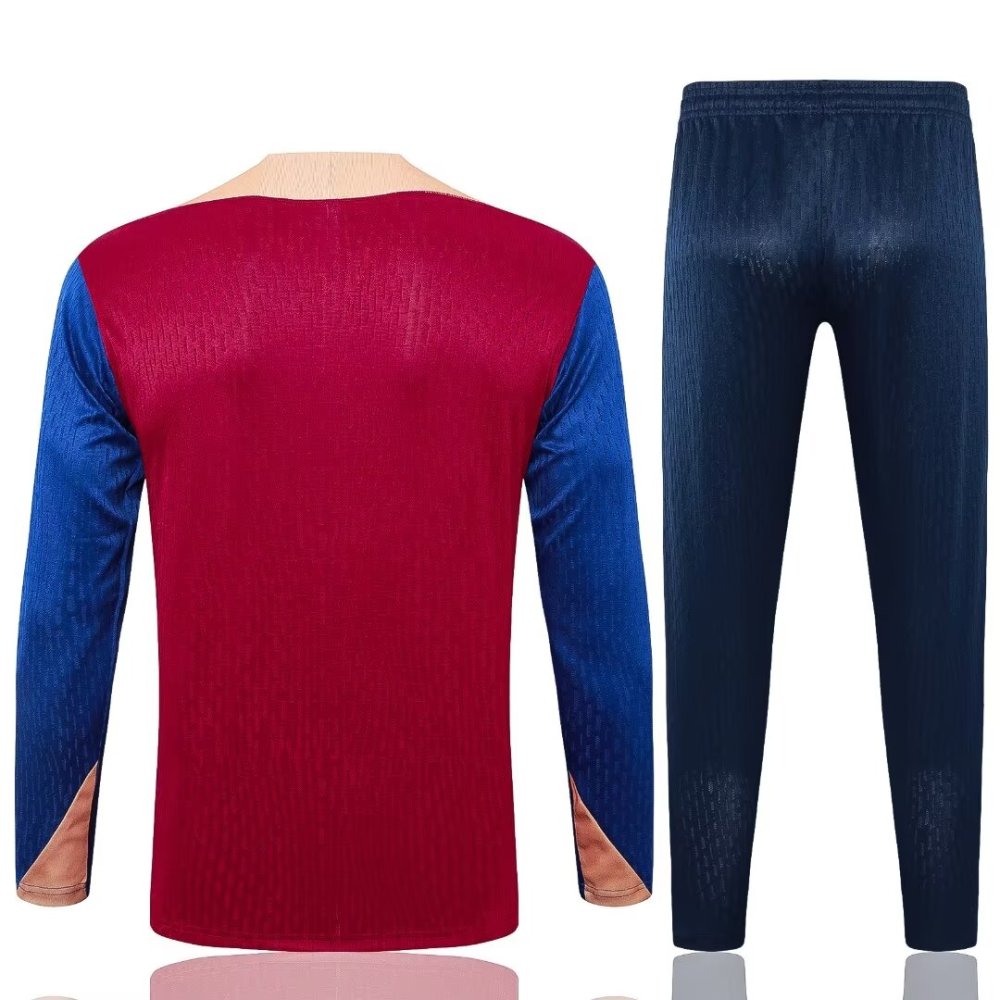 2024/2025 Barcelona Red Long Sleeve Training Suit Kit