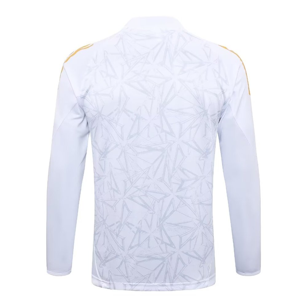 2024/2025 Real Madrid White Inkjet Long Sleeve Training Suit Kit