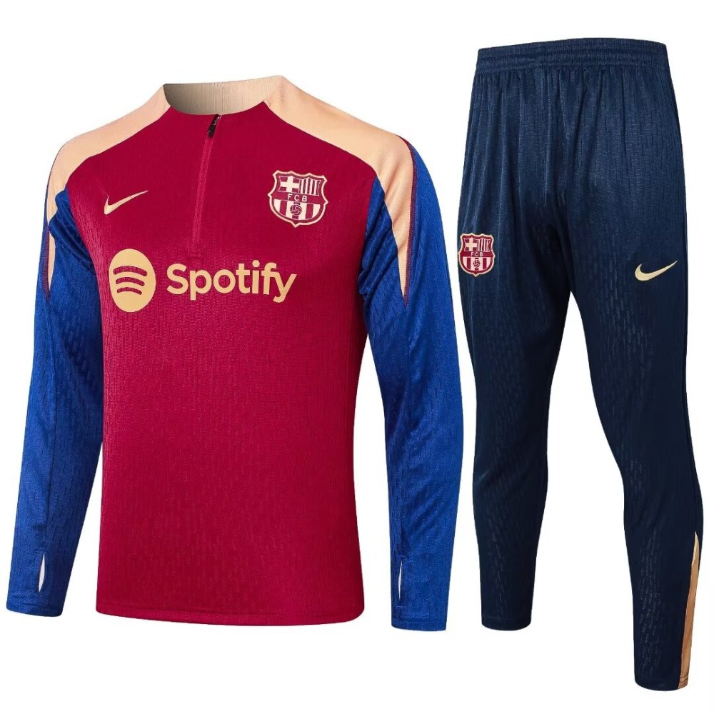2024/2025 Barcelona Red Long Sleeve Training Suit Kit