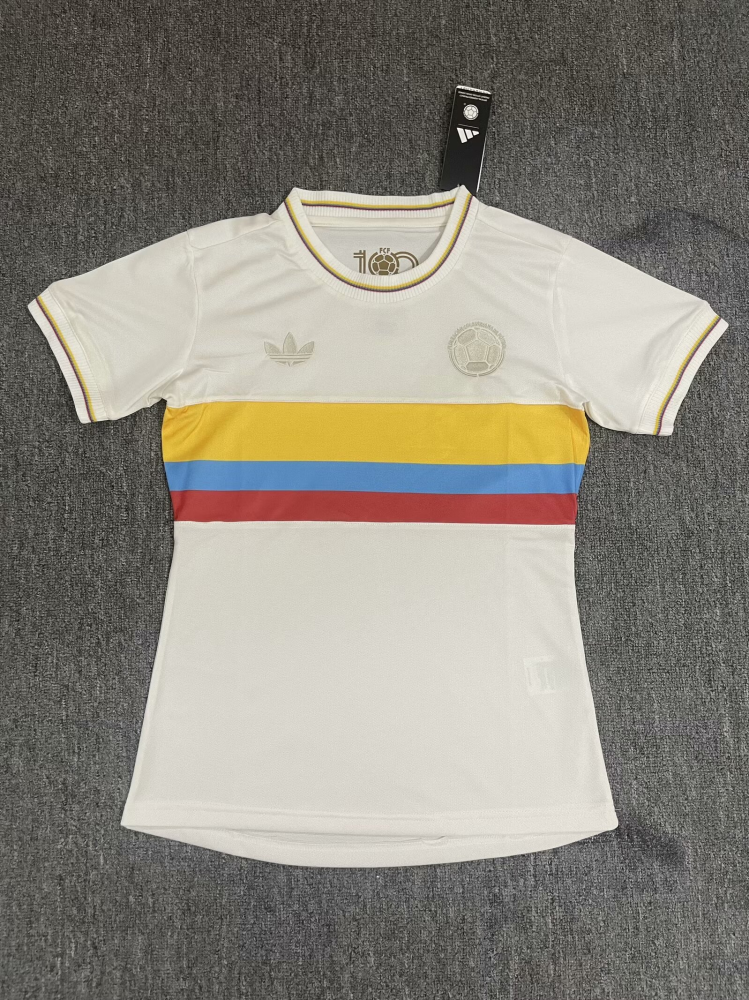 1:1 replica of top quality（S-4XL）2024/2025 Colombia 100th Anniversary Edition Women Fan Edition Football Jersey