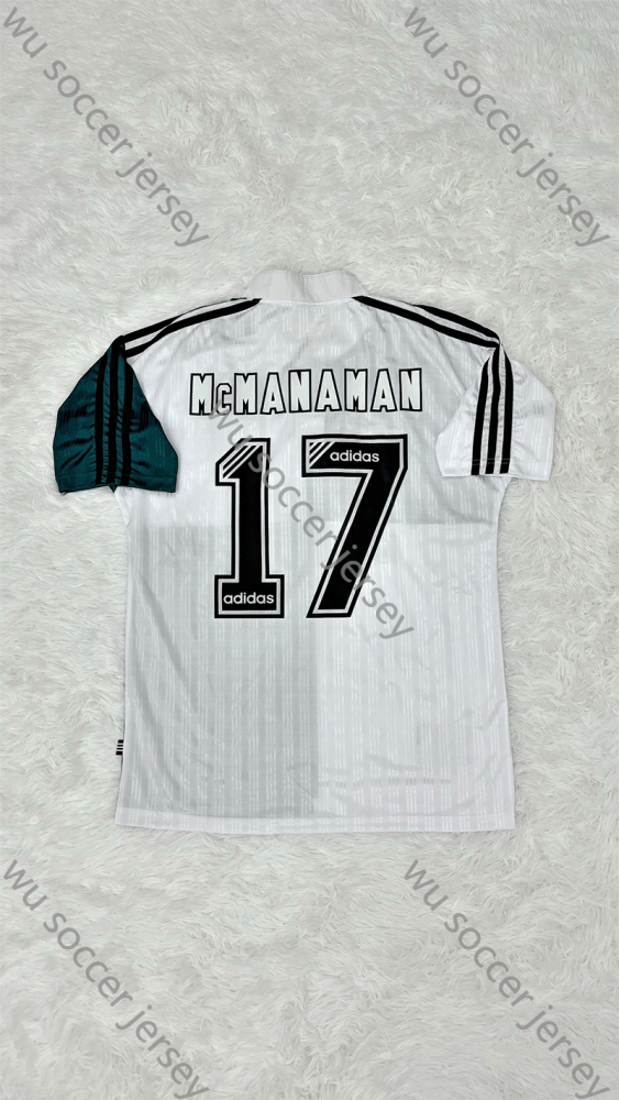 1:1 top quality 1995/1996 Liverpool Retro Away white green black Soccer Jersey
