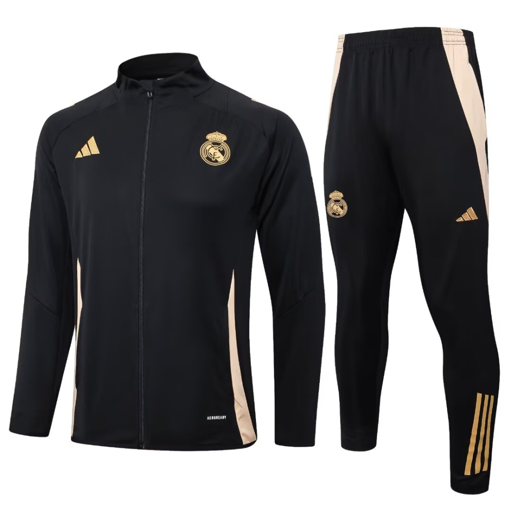 2024/2025 Real Madrid Dark Blue Long Sleeve Jacket Kit