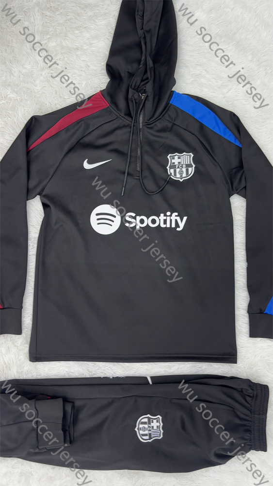 2024/2025 Barcelona Black Hat Long Sleeve Jacket Kit
