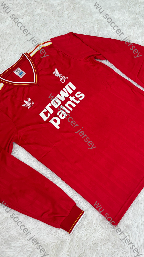1:1 top quality 1985/1987 Liverpool Retro Home Long Sleeved  Soccer Jersey