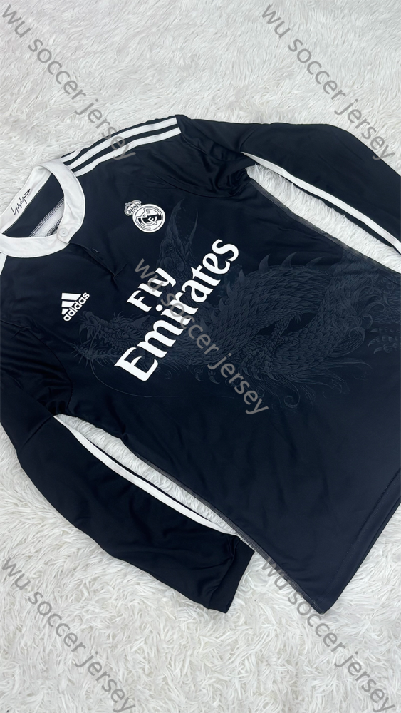 1:1 copy top quality 2017/2018 Real Madrid Away Retro Long sleeved blue white Soccer Jersey